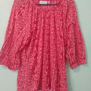 Plus Top cheetah pink/coral